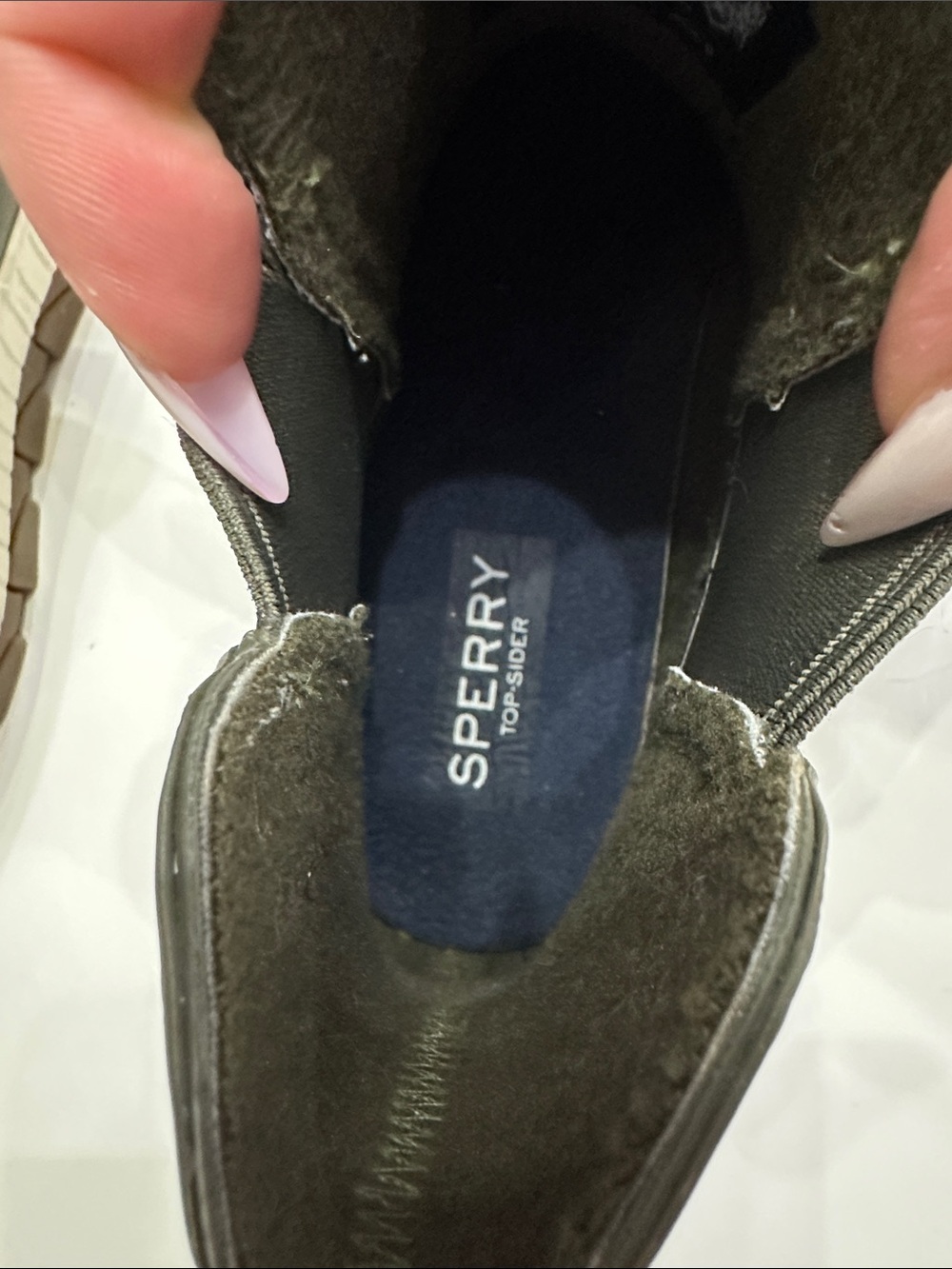 Sperry Torrent Chelsea Waterproof Rain Boots Olive Green Rubber Ankle Platform 7 - Picture 7 of 8